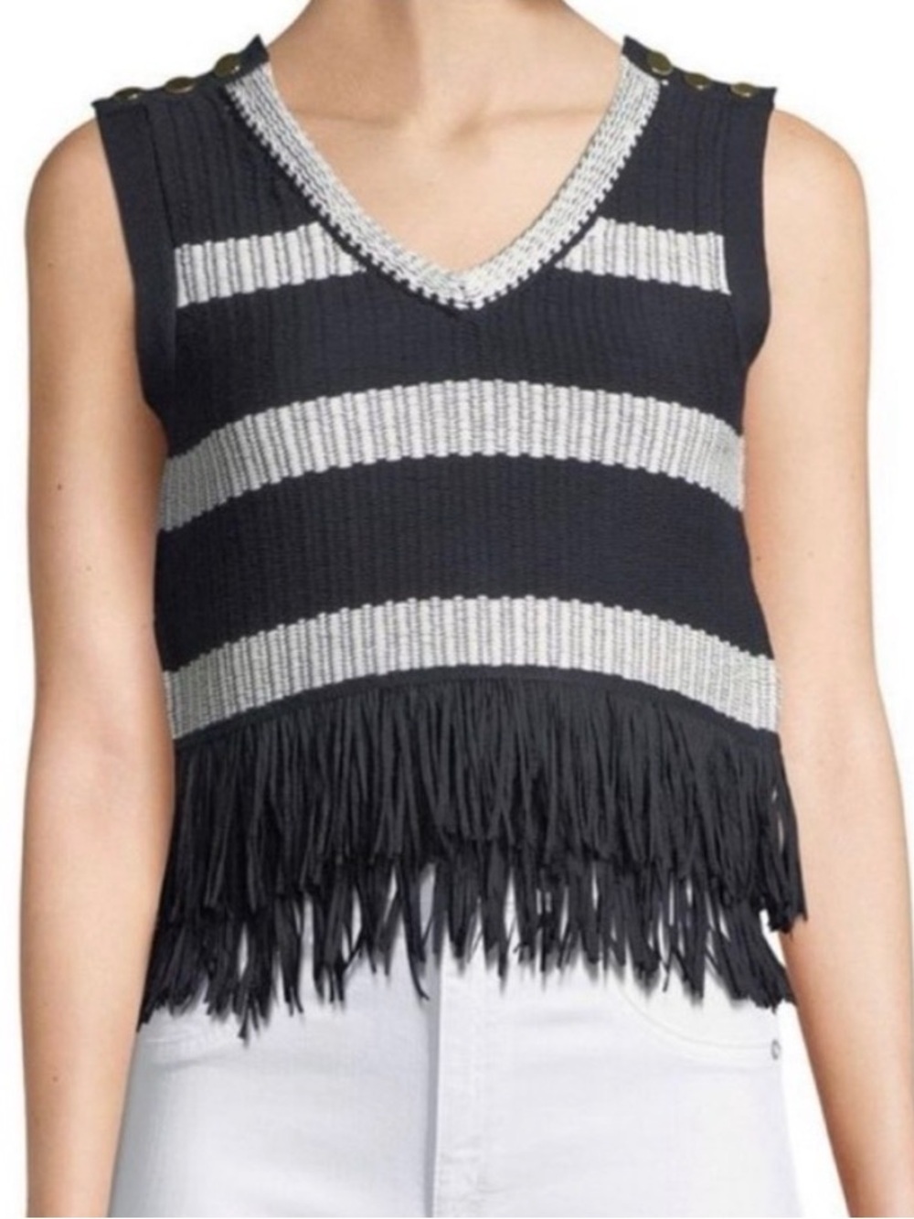 Club Monaco Olivina Fringe Sweater Tank